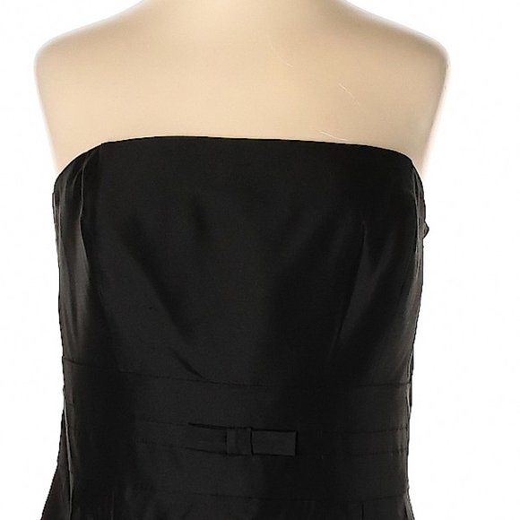 Black Silk Dress Ann Taylor Strapless Classic Cocktail Party Event Dinner Date 4 - Picture 3 of 8